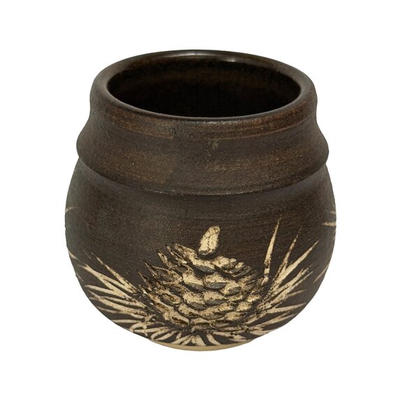 Adorable Little Rustic Pine cone Studio Pottery Piece: Matchstick Holder - Picture 4 of 6